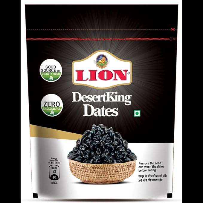 Lion Dates - Desert King, 500 G Pouch, Fresh, Antioxidant