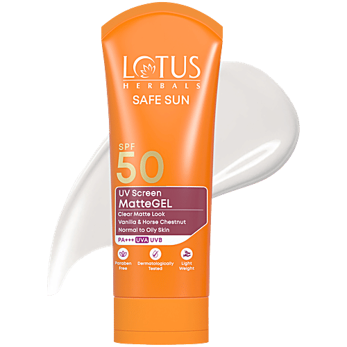 Lotus Herbals Uv Safe Sunscreen Matte Gel Pa+++ - Spf 50, 100 G