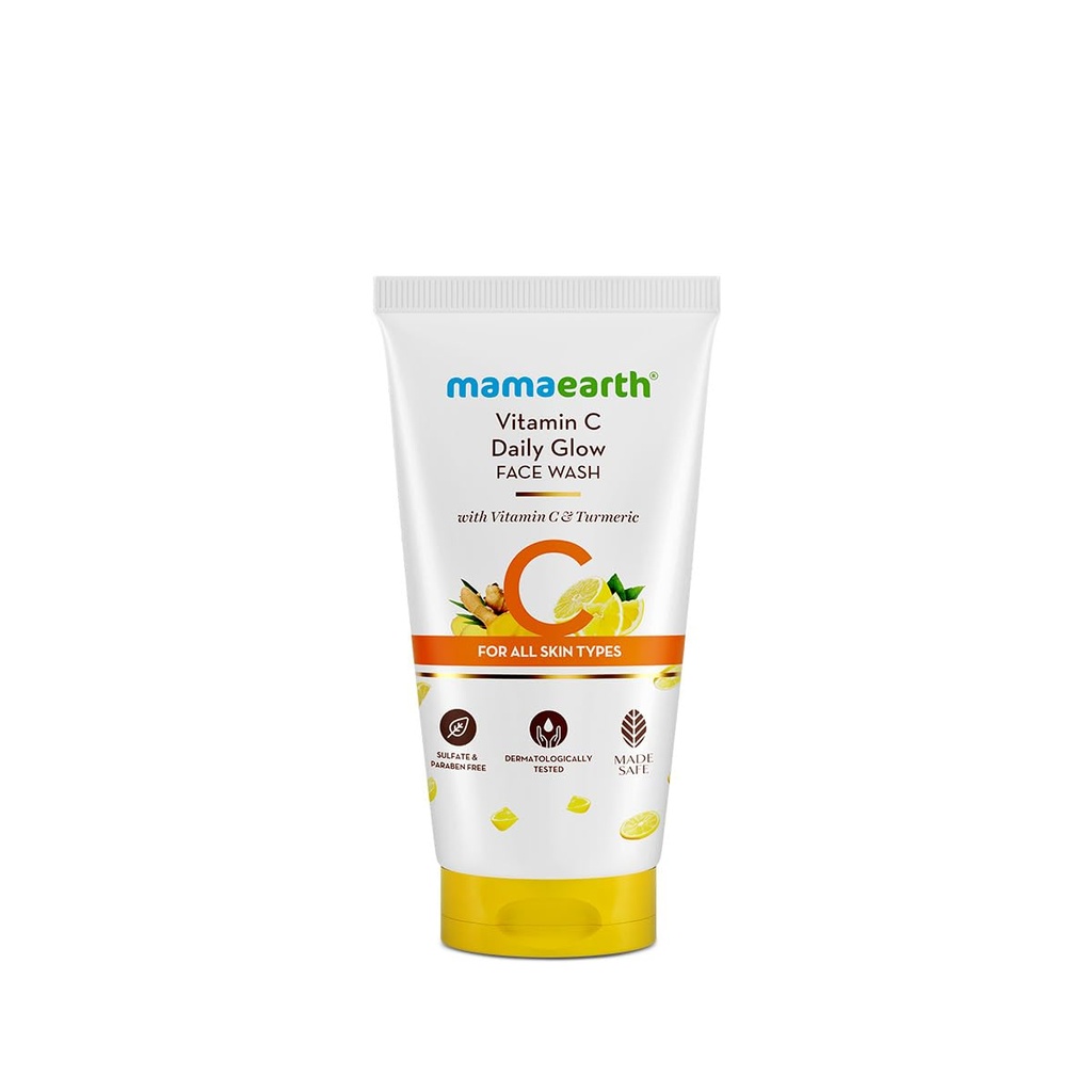 Mamaearth Vitamin C Face Wash For Skin Illumination | Gentle & Hydrating Dead Skin Exfoliator With Turmeric | Sulfate & Paraben Free | 1.69 Fl Oz (50Ml)