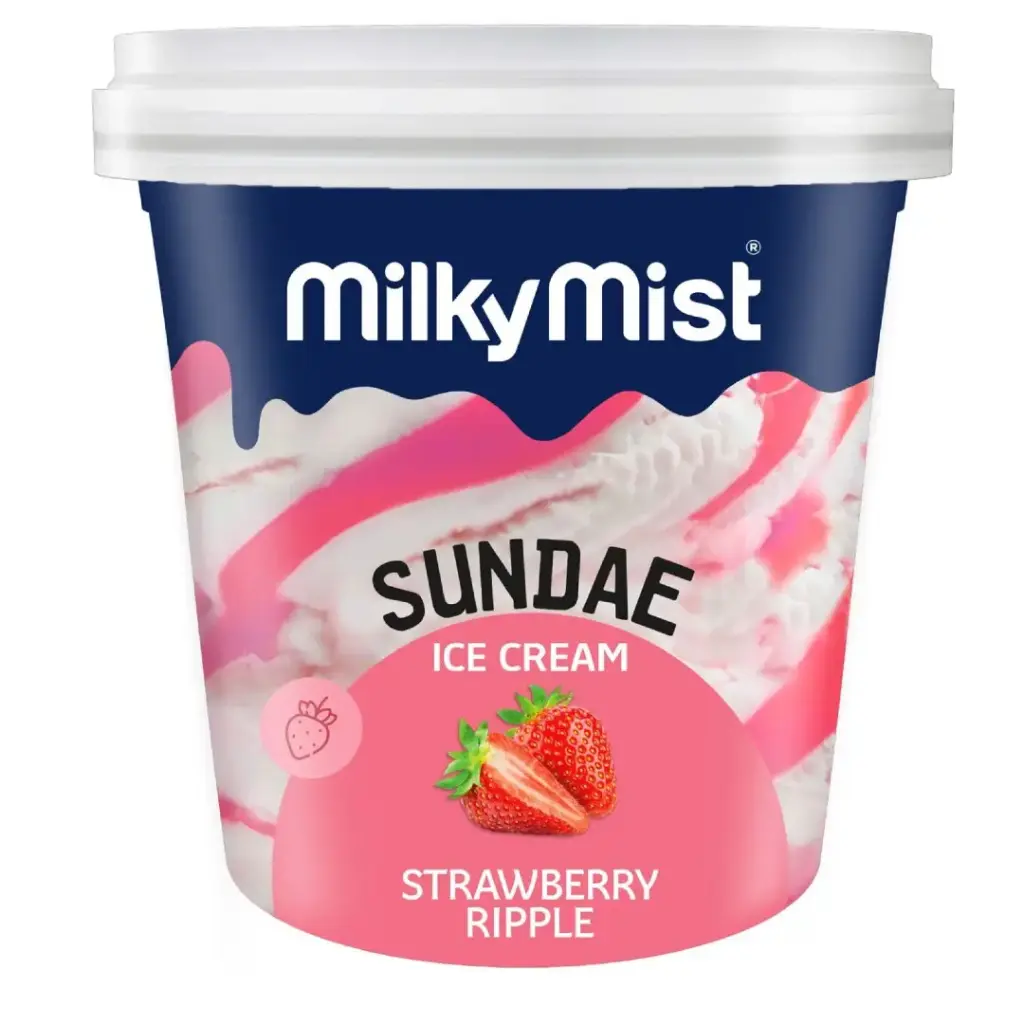 Milky Mist Sundae Ice Cream | Strawberry - 125Ml