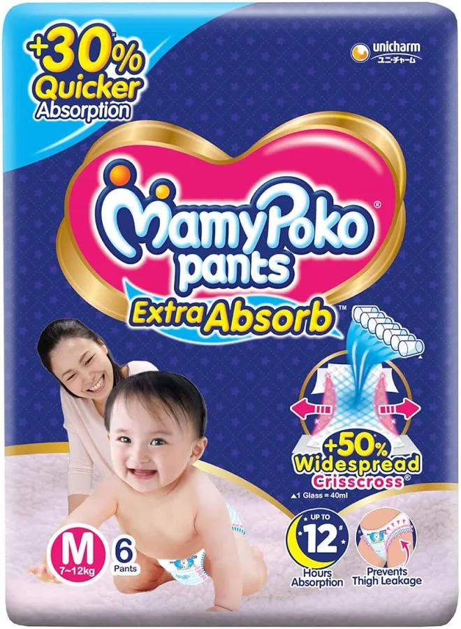 Mamypoko Extra Absorb Pants - 6 Pieces