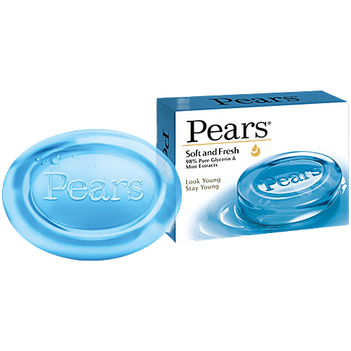 Pears Soft & Fresh Glycerine & Mint Extracts Bathing Bar, 125 G