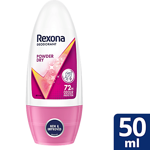 Rexona-Rollon Underarm Roll-On Deodorant For Women - Powder Dry, 50 Ml
