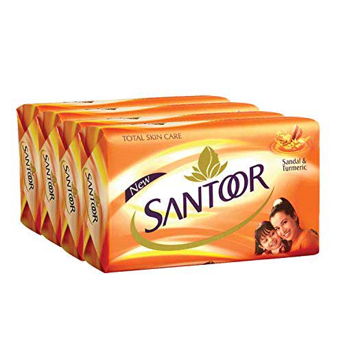 Santoor Sandal & Turmeric Soap Bar, 46G (Pack Of 4)