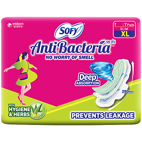 Sofy Anti-Bacteria Sanitary Pads - Xl, 7 Pcs Pouch