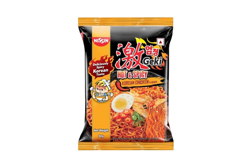 Nissin Geki Hot & Spicy Korean Chicken Noodles 80 Gm