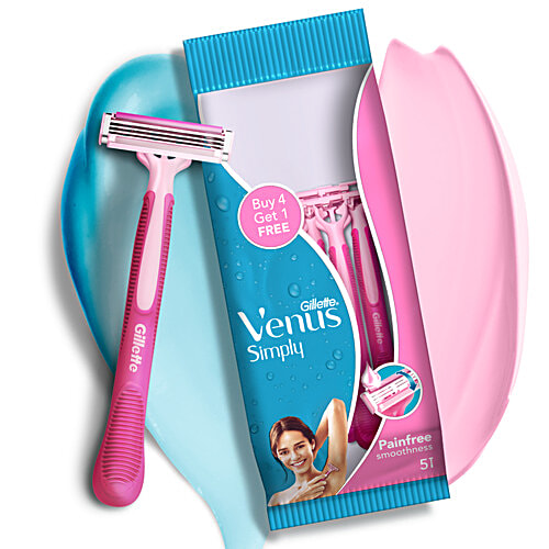 Gillette Venus Hair Removal Razor - Provides Smooth Skin, For Women, 5 Pcs (Buy 4 Get 1 Free)