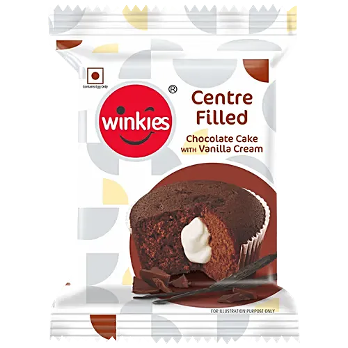 Winkies Centre Filled Cake - Chocolate With Vanilla Cream, 30 G