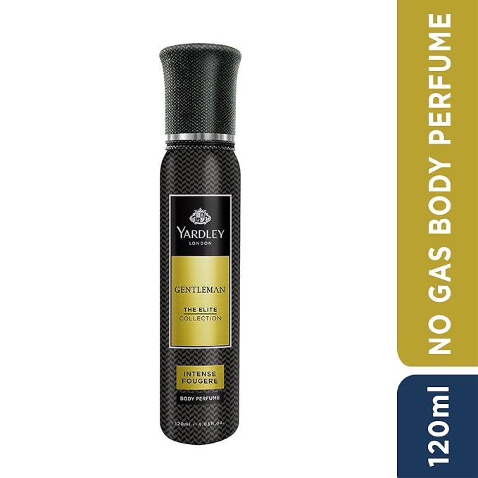 Yardley London Gentleman Intense Fougere Body Perfume Spray| The Elite Collection| No Gas Deodorant For Men| Men'S Body Perfume| 120Ml