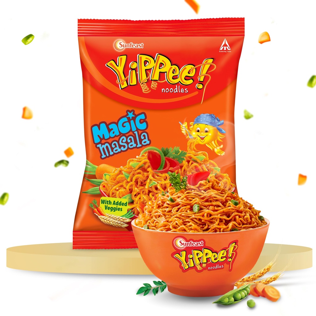 Sunfeast Yippee! Magic Masala Long, Slurpy Noodles | With Real Vegetables And Nutrients | 60G Pack…