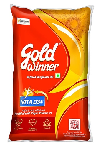 [GOLWIN-00334] Gold Winner Refined Sunflower Oil, 1L