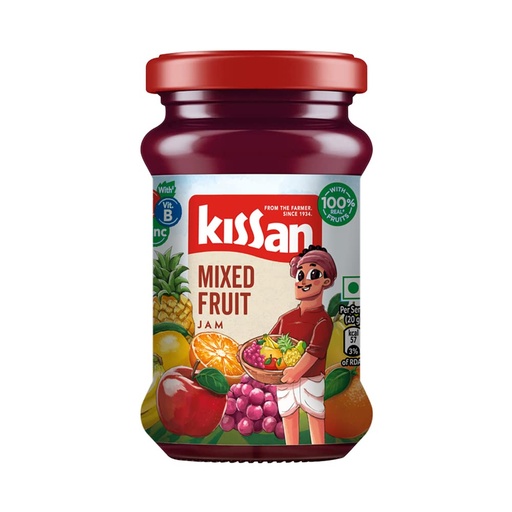 [KISMIX-00427] Kissan Mixed Fruit Jam , With Real Fruit Ingredients, 200 G