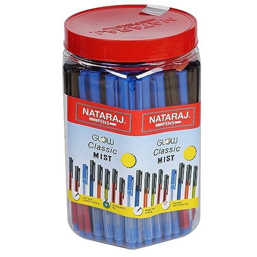 [NATGLO-00585] Nataraj Gcm Ball Pen Jar, Red/White