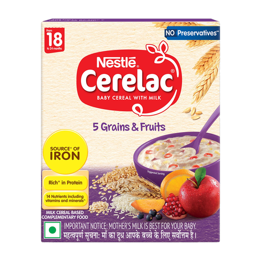 [NESCER-00592] Nestle Cerelac 5 Grains & Fruits 300 Gm (18 To 24 Months)