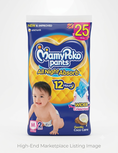 [PAMPER-00626] Mamypoko Pants All Night Absorb Diaper Pants (Medium – 7-12 Kg, 2 Pants)
