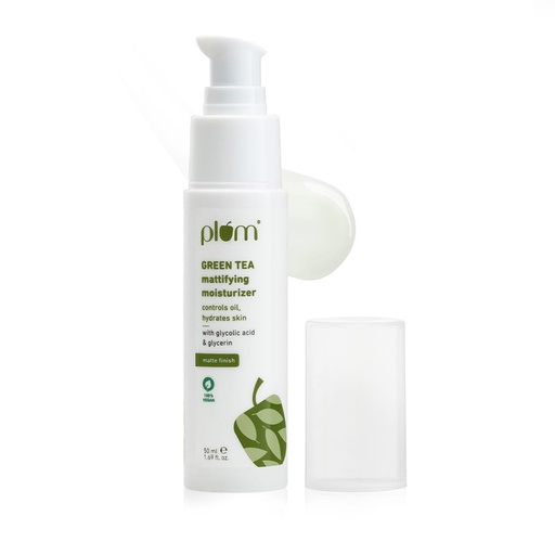 [PLAGRE-00666] Plum Green Tea Mattifying Face Moisturizer | Matte Finish For Acne Prone And Oily Skin | Lightweight, Matte Formula | Non-Greasy Formula, Sls & Paraben Free, For Women & Men, 1.69 Fl Oz