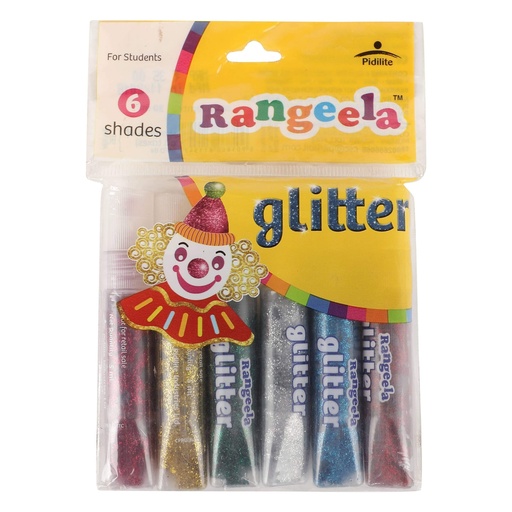 [RANGEE-00707] Rangeela Paper Glitter, 30Ml, 6 Pieces (Assorted Colour)