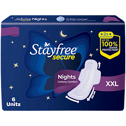 [STACOT-00811] Stayfree Secure Nights Sanitary Pads - Xxl, 6 Pcs