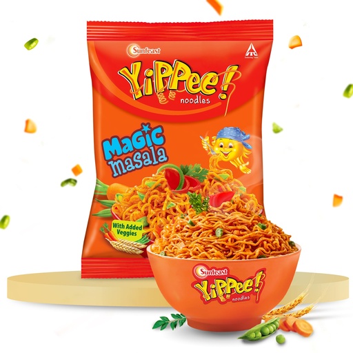 [YIPNOO-00943] Sunfeast Yippee! Magic Masala Long, Slurpy Noodles | With Real Vegetables And Nutrients | 60G Pack…